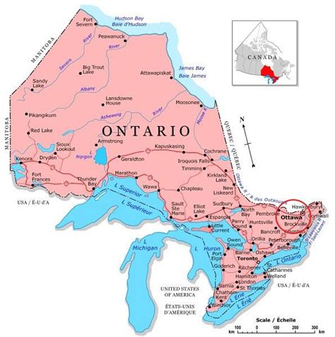 Map of Ontario, Canada