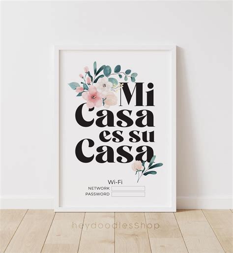 Mi Casa Es Su Casa Sign Guest Bedroom Decor Wifi Printable - Etsy