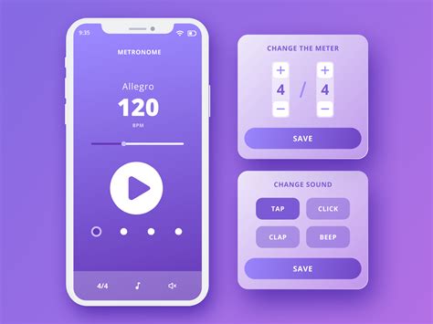 Metronome App by Aleksandra Niewiadomska-Ptak on Dribbble