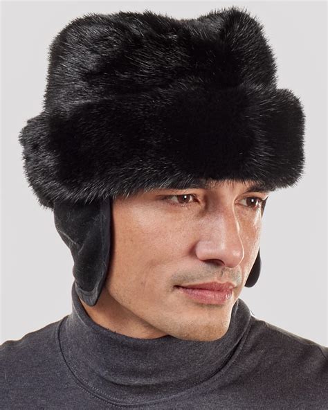 Black Mink Russian Cossack Hat: FurHatWorld.com