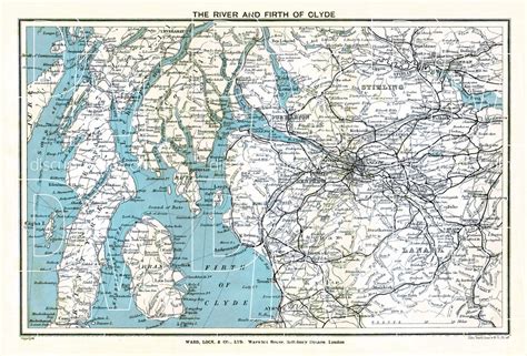 Old map of the vicinities of the River of Clyde and Firth of Clyde in 1909. Buy vintage map ...