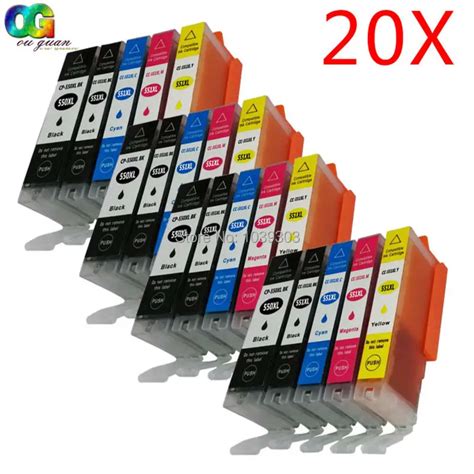 20 x Premium Compatible pgi550 cli551 Ink Cartridges for Canon Pixma iP8750 MG6350 MG6450 MG6650 ...