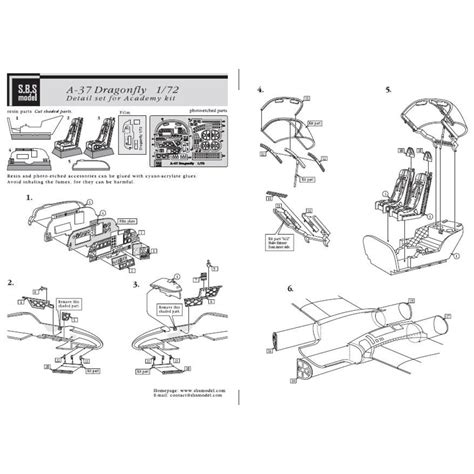 SBS 72006 1/72 A-37 Dragonfly cockpit set for Academy kit Resin model kit