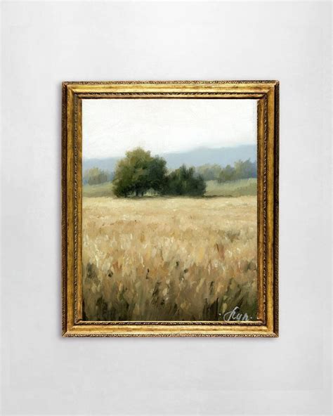 Oil Painting Landscape Wheat Field Art Print Countryside - Etsy