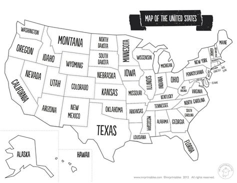 United States Map With State Names And Capitals Printable Save ...