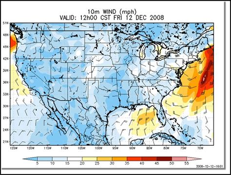 US Wind Forecast Map - Custom Weather