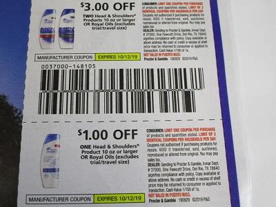 15 Coupons $3/2 Head & Shoulders + $1/1 Head & Shoulders 10/12/2019