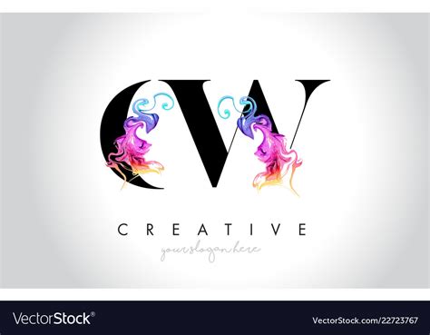 Cw vibrant creative leter logo design Royalty Free Vector