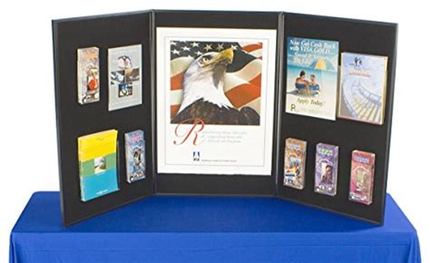 Displays2go Tri Fold 3-Panel Display Board, 72 x 36 Inches with Black ...