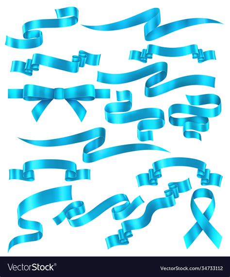 Set blue ribbons Royalty Free Vector Image - VectorStock