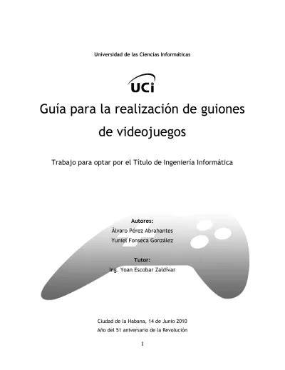 Guia para la realizacion de guiones de videojuegos