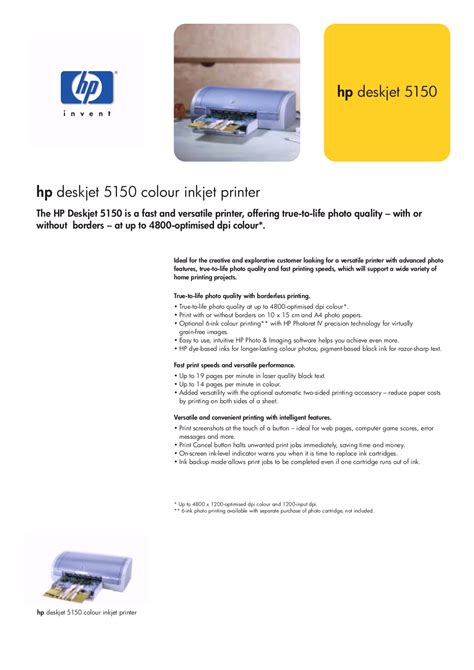 Download free pdf for HP Deskjet 5150 Printer manual