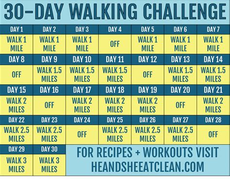 30-Day Walking Challenge with Printable Tracking Chart | Walking challenge, 30 day challenge ...