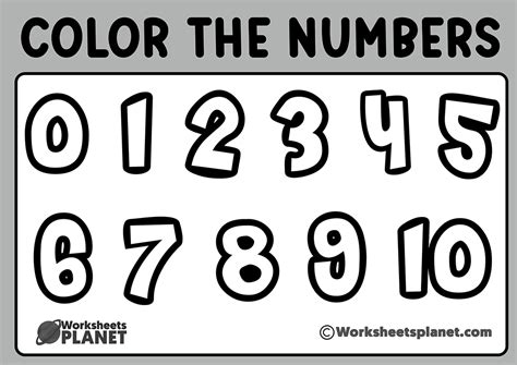 Coloring Numbers Workshhets from 0 to 10 | Coloring Pages for Children