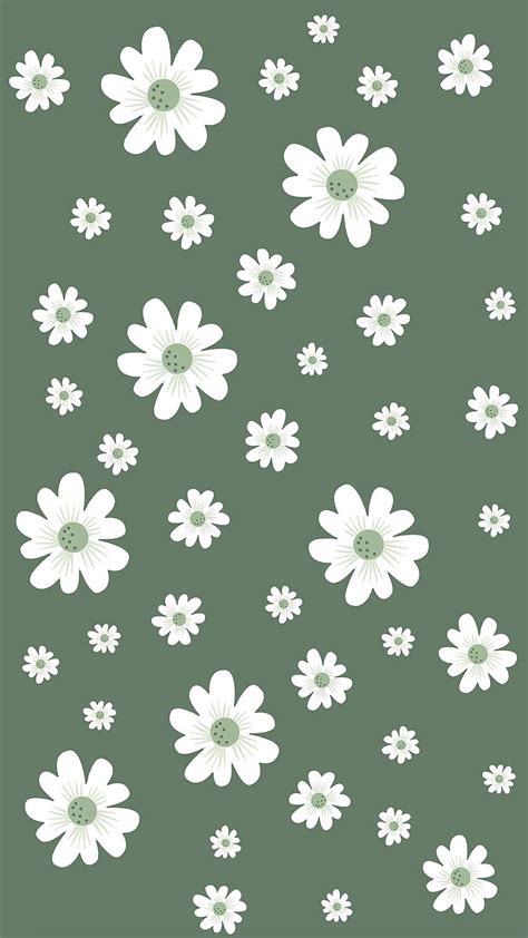 sage green floral, aesthetic, girly, flowers, sage green, cute, flower ...