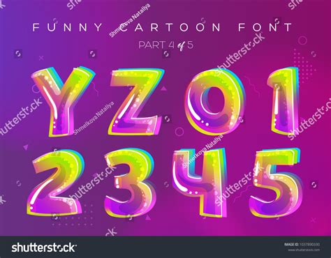 Kids Vector Font Cartoon Style Bright Stock Vector (Royalty Free ...