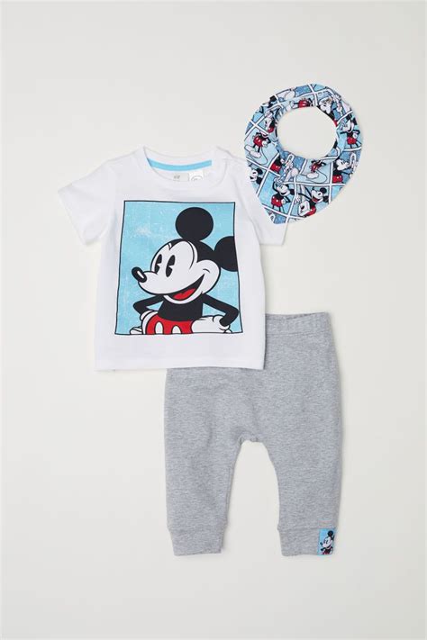 Jersey Baby Set - White/Mickey Mouse - Kids | H&M US | Disney baby clothes, Toddler outfits ...