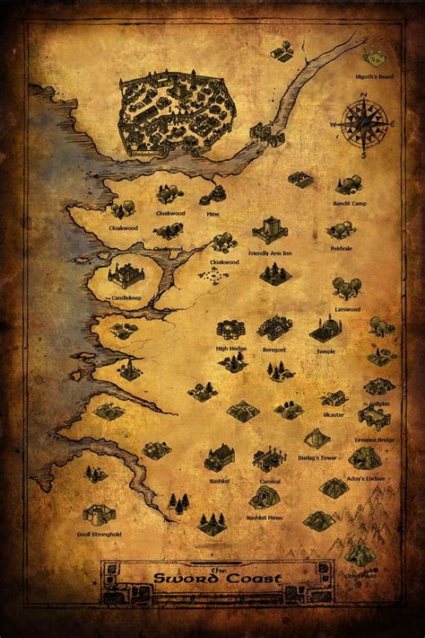 Map Of Baldur S Gate Southern Sword Coast Faerun Faer N Map | Hot Sex Picture