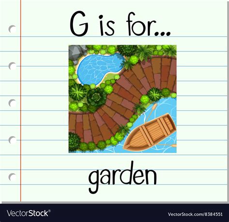 Flashcard letter g is for garden Royalty Free Vector Image