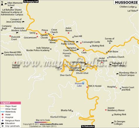 Mussoorie City Map | Mussoorie, Tourist map, Tourist