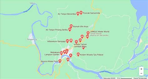 Map of tourist attractions in Samarinda | Download Scientific Diagram