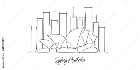 Sydney Australia Skyline - continuous one line drawing Stock Vector ...