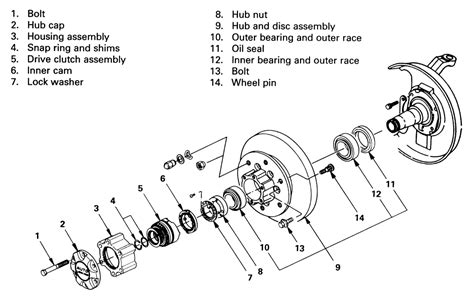 1988 Toyota 4x4 Front Hub Assembly Diagram