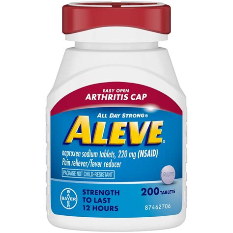 Aleve Easy Open Arthritis Cap Tablets, Pain Reliever, 200 Count ...