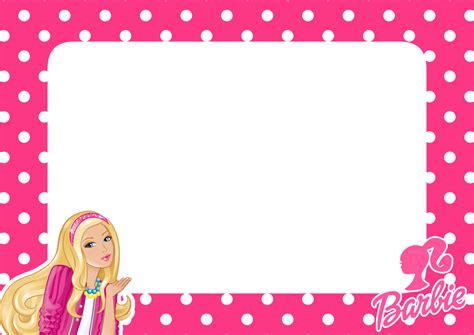 Barbie Pink Dots PNG Frame - Printable PNG Frames | Cartoon Character PNG Photo Frames