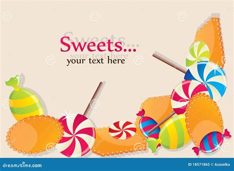 Sweets border stock vector. Illustration of cartoon, childhood - 18571865