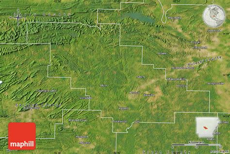 Satellite Map of Saline County