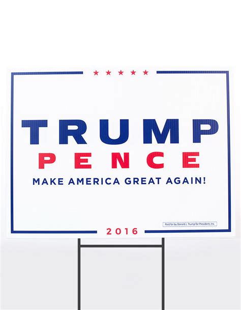 Official Trump-Pence 2016 Yard Sign - White - Set of 2 – Trump Make ...