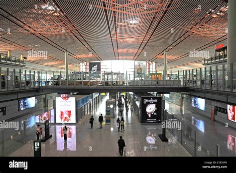 departures hall terminal 3 Beijing international airport China Stock Photo - Alamy