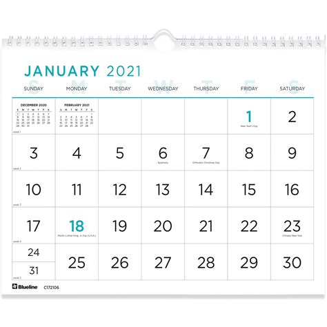 Printable Wall Calendar