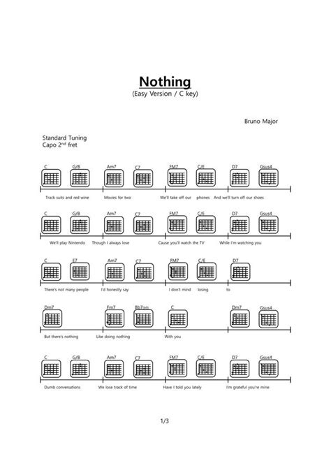 기타치는아빠(GuitarPD) > Bruno Major - Nothing guitar chords (Easy version l C key)