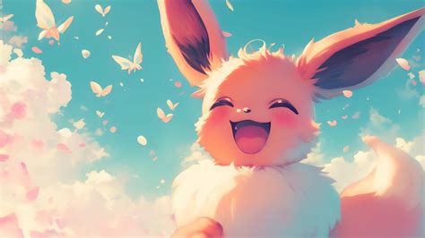 🦋 Eevee & Butterflies Aesthetic Pokémon 4K Wallpaper PC in 4K