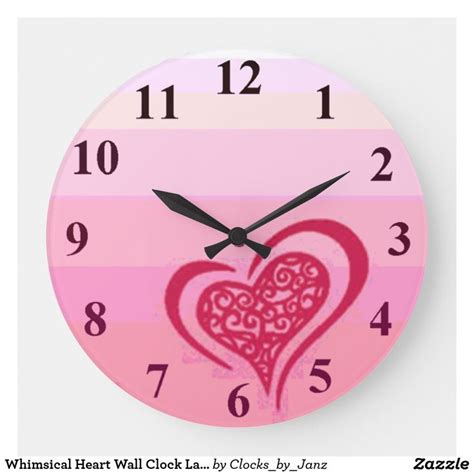 Whimsical Heart Wall Clock Large