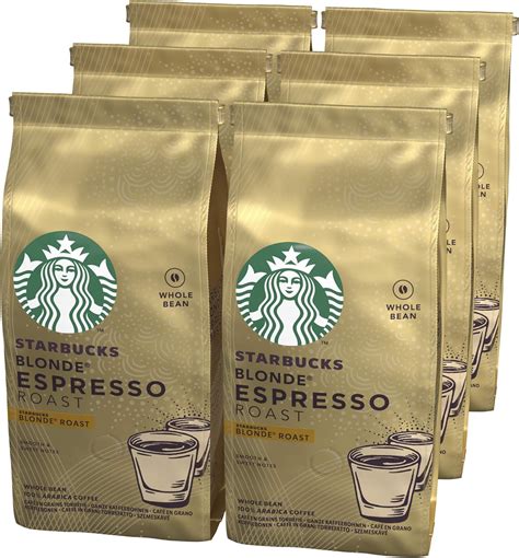 STARBUCKS Espresso Roast Blonde Roast Whole Bean Coffee, 200 g (Pack of ...