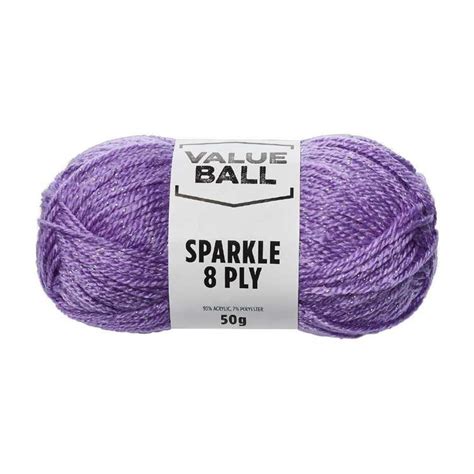 Value Ball Sparkle 8 Ply Acrylic Blend Yarn