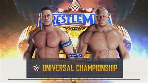 WWE 2K18 - Brock Lesnar vs. John Cena - Universal Title Bloodbath - YouTube