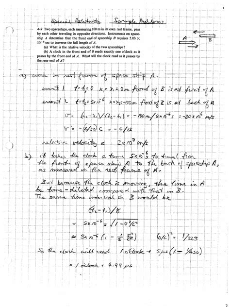 Special Relativity Examples | Mathematical Physics | Physics