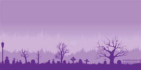 Vector illustration of spooky graveyard silhouette with copy space area ...