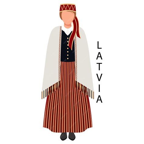 Premium Vector | Woman in latvian folk costume culture and traditions ...