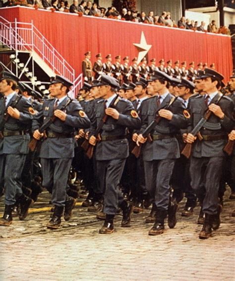 The Czechoslovak People`s Militia marching through Letná Park in Prague at the 1977 Czechoslovak ...