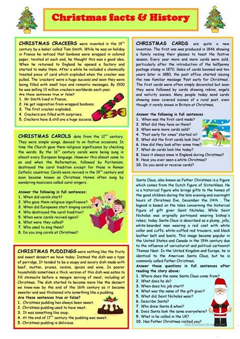 Christmas Facts & History | Christmas worksheets, Christmas history ...