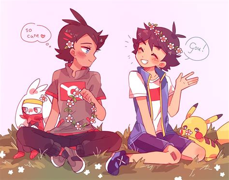 Pokemon Ash X Goh Kiss