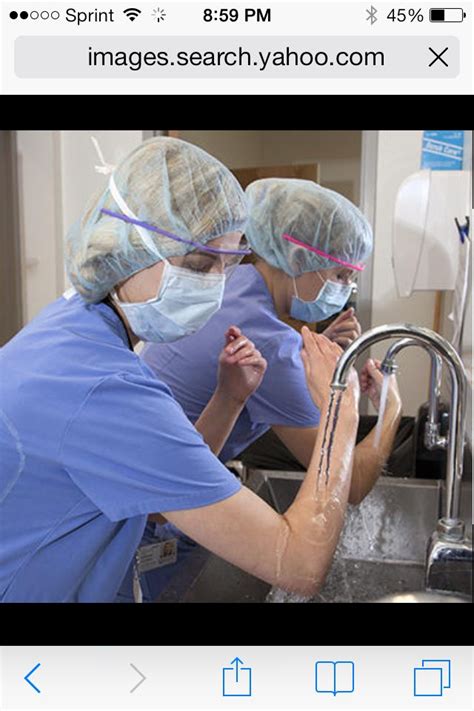 This is a picture of Brittany & I in tech class practicing our scrub ...