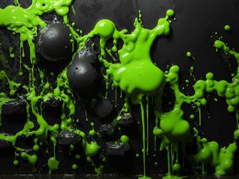 Premium AI Image | Green Slime Halloween Background Illustration