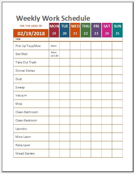 Weekly Work Log Templates for MS Excel | Excel Templates