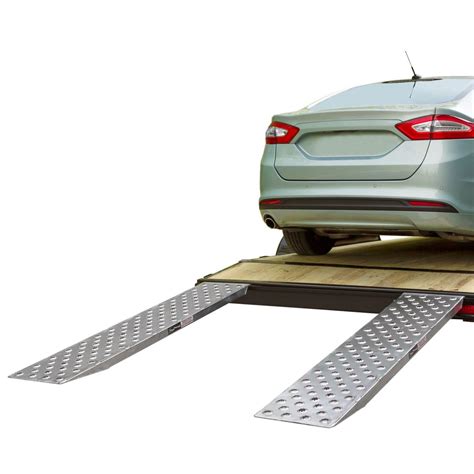 EZ Traction Hook End Aluminum Car Trailer Ramps - 5,000 lb per axle ...